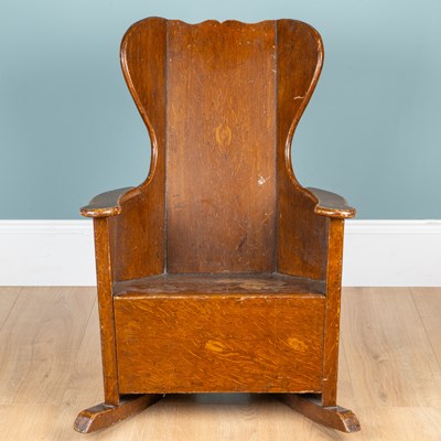 Lot A 19th century scumble decorated child's lambing chair