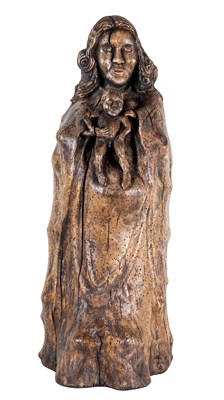 Lot 198 - A Folk Art sculpture depicting a mother and child