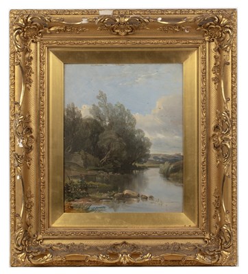 Lot 414 - James Cassie (1819-1879) River landscape in...