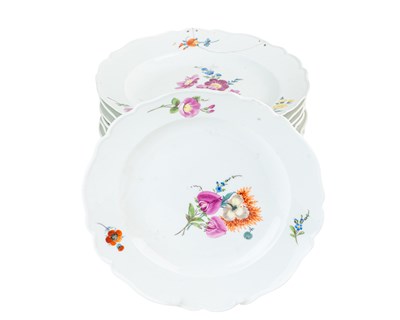 Lot 1024 - A set of twelve Marcolini Meissen soup plates