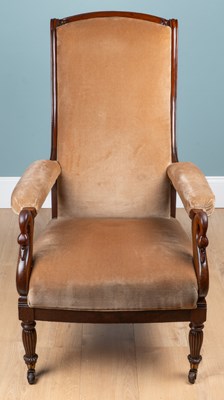 Lot 1061 - A Charles X mahogany-framed armchair