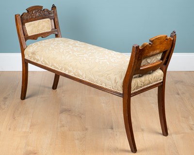 Lot 1103 - An Edwardian, Aesthetic Movement mahogany window seat