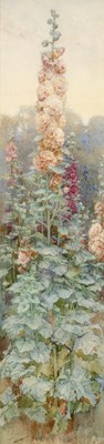 Lot 259 - James Valentine Jelley (1856-1943) Hollyhocks,...