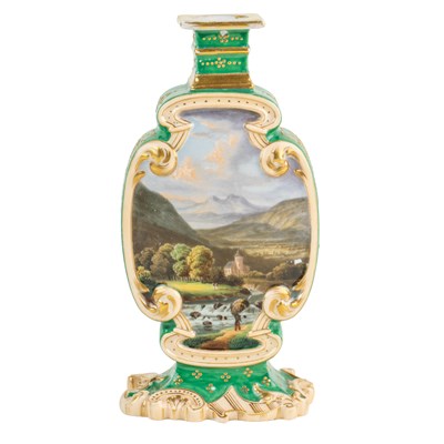 Lot 222 - A 19th century Paris porcelain bottle vase