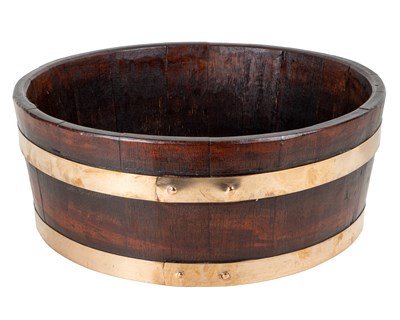 Lot 242 - A ship breaker's coopered jardinière