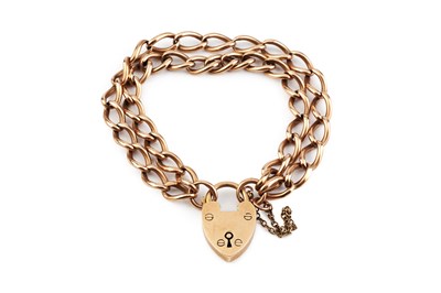Lot 197 - A curb-link bracelet, of double row design...