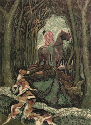Lot 69 - Julia Mavrogordato (1903-1992) 'Calling Hounds'...