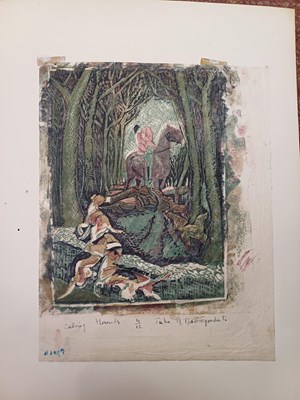 Lot 69 - Julia Mavrogordato (1903-1992) 'Calling Hounds'...