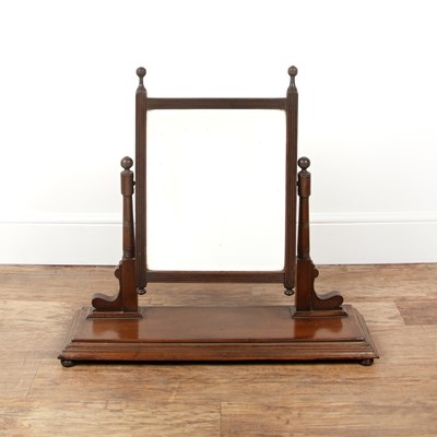 Lot 28 - Aesthetic movement Mahogany, mirror on stand,...