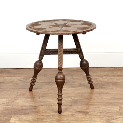 Lot 36 - Late 19th Century Oak, tripod table with...