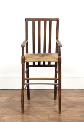 Lot 37 - In the manner of Liberty & Co Ash, high chair,...