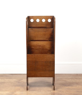 Lot 71 - Glasgow School Oak, magazine rack, with...