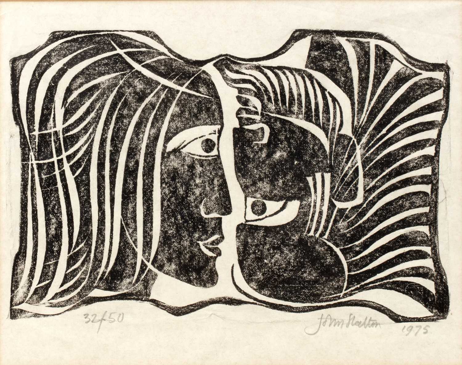 Lot 53 - John Skelton (1923-1999) Two Heads, pencil...