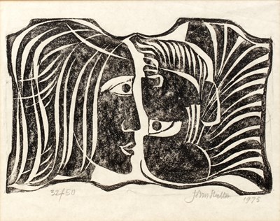 Lot 53 - John Skelton (1923-1999) Two Heads, pencil...