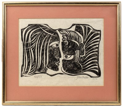 Lot 53 - John Skelton (1923-1999) Two Heads, pencil...