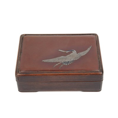 Lot Wood, bronze and shakudo inlaid small kobako...