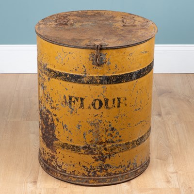 Lot 1086 - A late 19th century/early 20th century galvanised steel flour bin