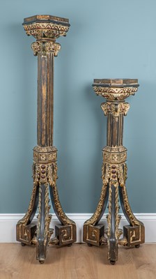 Lot 1120 - Two Contemporary resin floor-standing candle stands