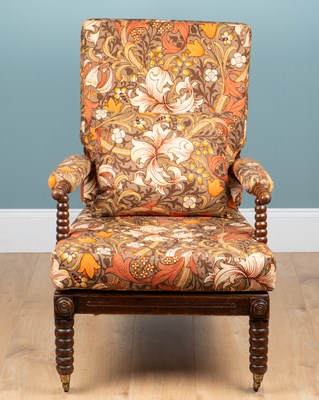 Lot 177 - A Victorian bobbin-framed open armchair