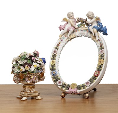 Lot 261 - Derby Porcelain Pedestal urn filled with...