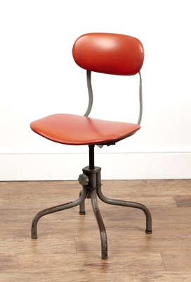 Lot 70 - Tansad Swivel or desk chair, with red...