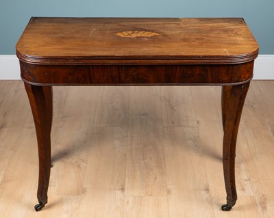 Lot 264 - A George III mahogany fold-over tea table