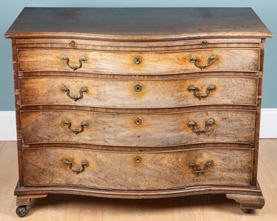 Lot 265 - A George III mahogany serpentine-fronted chest of drawers