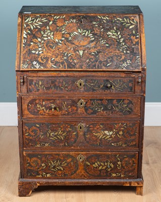 Lot 269 - An 18th century small-sized walnut bureau