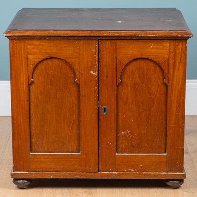 Lot 67 - A 19th century walnut dwarf linen press