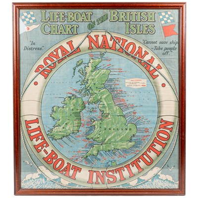 Lot 1033 - Lifeboat Chart of The British Isles dated 1935