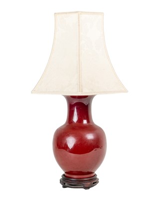 Lot 1008 - A sang de boeuf table lamp