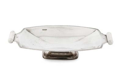 Lot 654 - A George VI silver serving dish, of bowed...