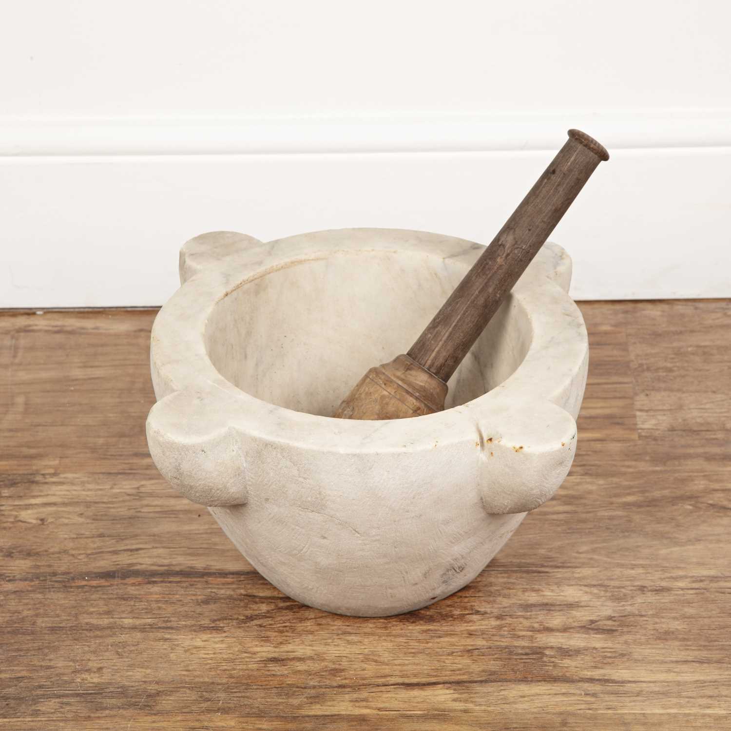 Lot 96 - Large pestle and mortar, 19th Century, the...