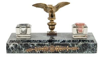 Lot 1007 - A marble desk stand