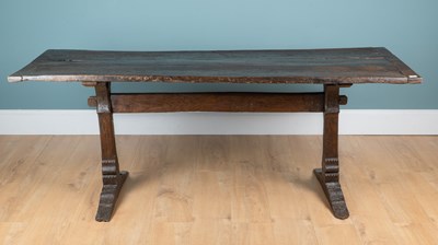 Lot 167 - An antique oak refectory table