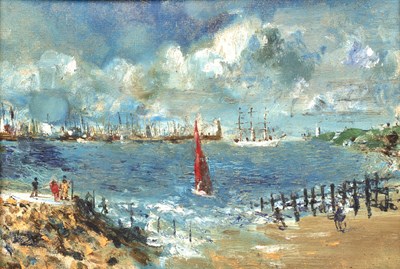 Lot 287 - English School (20th century) A coastal...