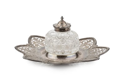 Lot 644 - A Victorian silver inkstand, the lobed and...