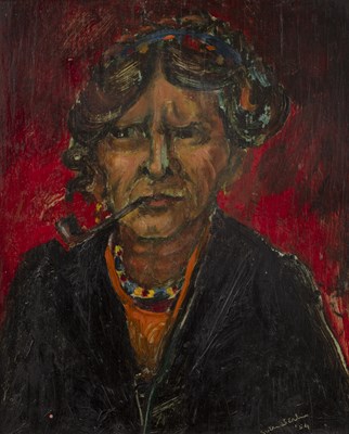 Lot 241 - Sven Berlin (1911-1999) Mrs Hughes Smoking a...
