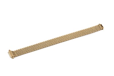 Lot 7 - A 9ct gold brick-link bracelet, with engraved...