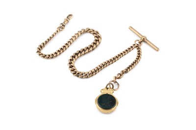 Lot 13 - A curb-link Albert chain, comprising a line of...