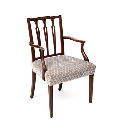 Lot 141 - A 19th century Hepplewhite mahogany elbow chair