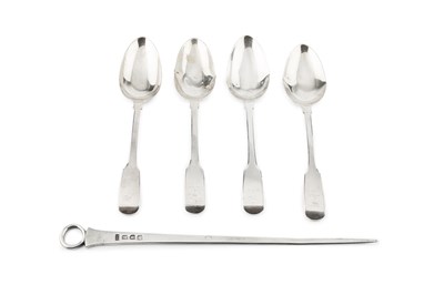 Lot 646 - An early George III silver meat skewer, with...