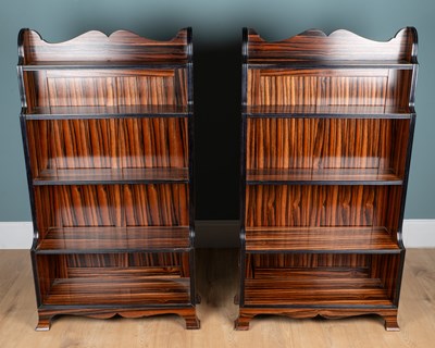 Lot 166 - A pair of Coromandel waterfall bookcases