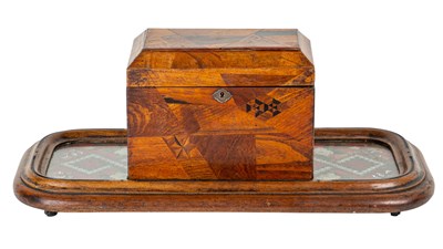 Lot 207 - A tea caddy and a coaster