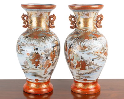 Lot 306 - A pair of Japanese Kutani ware vases