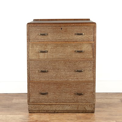 Lot 72 - Cotswold School Limed oak, chest of drawers,...