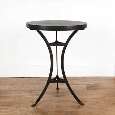 Lot 92 - 20th Century Marble and wrought iron table...