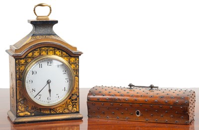 Lot 355 - An early 20th century chinoiserie timepiece together with a Regency box