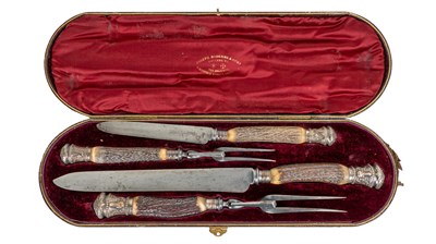 Lot 218 - A Victorian carving set