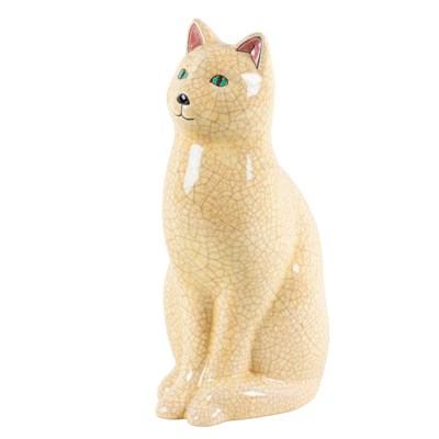Lot 1107 - A Longwy ceramic sculpture of a seated cat